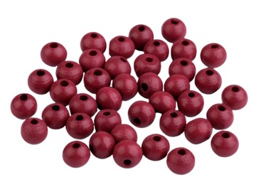 Koraliki drewniane 8 mm burgund