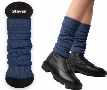 getry damskie 092 steven ocieplacze JEANS bawełniane