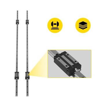 Линейная направляющая VEVOR 2 шт. HSR15-1200MM 4 направляющих