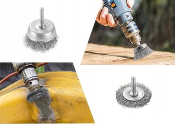 ПРОВОЛОЧНЫЕ ЩЕТКИ ДЛЯ ОТВЕРТОК И ДРЕЛ НАБОР ПРОВОЛОЧНЫХ ЩЕТОК ПО МЕТАЛЛУ