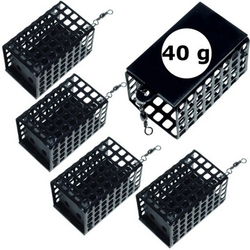 Koszyk koszyczek 40 g podajnik zanętowy metalowy kwadratowy z dnem feeder