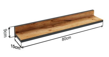 комплект из 2 полок из дуба лофт 80x15
