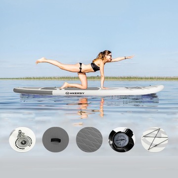 НАДУВНАЯ ДОСКА - ВЕСЛО - 320 СМ С ВЕСЛОМ И СУМКОЙ - Серый