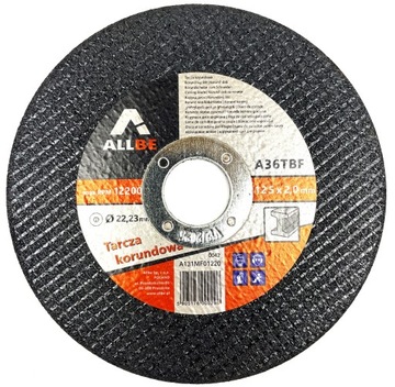 TARCZA DO CIĘCIA METALU 125 x 2,0MM STALI TARCZE DO CIĘCIA METAL WYTRZYMAŁA