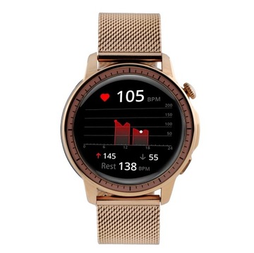 Damski Smartwatch Zegarek Funkcja Rozmowy Menu PL Okrągły Gładki AMOLED