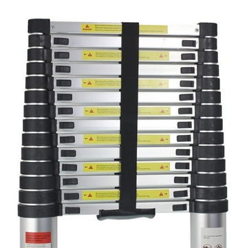 ЛЕСТНИЦА ТЕЛЕСКОПИЧЕСКАЯ 5м 15 КОВРОВ 150кг + СТАБИЛИЗАТОР