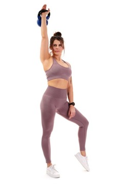 Damski komplet UniquYou Champagne L treningowy zestaw top legginsy HIT