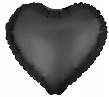 BALON foliowy serce serca czarne matowe urodziny halloween walentynki hel