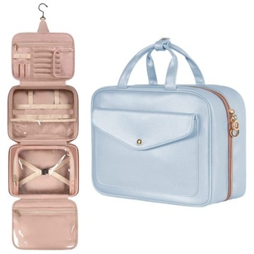 4 Sections Hanging Travel Toiletry Bag Organizer, Water Resistant Large