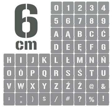 Szablony zestaw LITERY i CYFRY 6cm /malarskie/