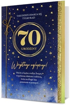Kartka z okazji 70 urodzin pięknie zdobiona H2614