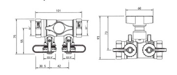 Многофункциональный сервисный клапан IBO 1 x 3/4 дюйма для систем центрального отопления и кондиционирования воздуха IBO.