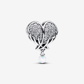 Charms Pandora - Lesklé krídla anjela a srdce 792980C01