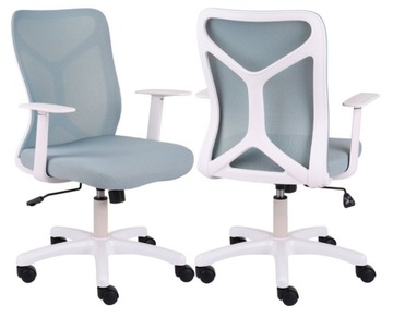 Fotel ergonomiczny Krzesło obrtowe dla młodzieży do domu Fit W białe