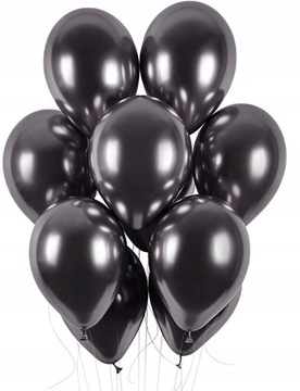 Balony chromowane CHROM CZARNE URODZINY 25 szt