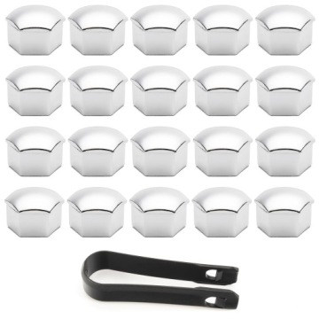 NASADKI NAKŁADKI NA ŚRUBY FELG 21 mm CHROMOWANE