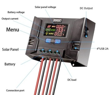 Эффективный ЖК-контроллер солнечной зарядки USB, такой как контроллер MPPT 30A 12V 24V