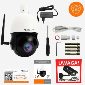 IP-камера ORLLO Z10, вращение на 360°, WIFI, 4 МП, 18xZOOM, ночной режим + КАРТА 64 + блок питания