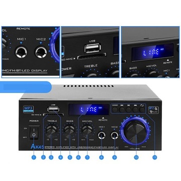 УСИЛИТЕЛЬ МОЩНОСТИ АУДИО МИНИ-СТЕРЕО УСИЛИТЕЛИ HIFI УСИЛИТЕЛЬ BLUETOOTH 5.0