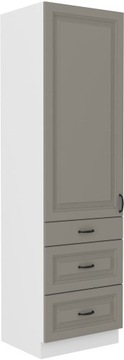 WYSOKA SZAFKA BIAŁY SZARY 210X60 SZUFLADY STILO