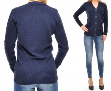 WRANGLER sweter NAVY knitted RP LONG CARDIGAN S 36