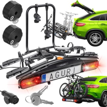 BAGAŻNIK ROWEROWY UCHWYT NA HAK AGURI E-BIKE 13-PIN NA 2 ROWERY ELEKTRYCZNE