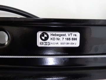BMW 1 E81 E82 E88 MECHANIZMUS ZVEDÁNÍ OKNO PRAVÝ PŘEDNÍ 7165596 NOVÝ