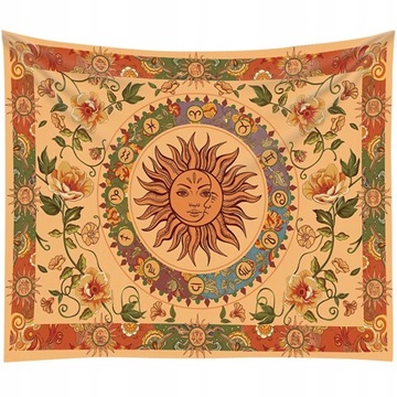 Sun Moon Tapestry Psychodeliczny gobelin ścienny