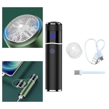 Przenośne dla mężczyzn Zmywalne wąsy USB Czarne