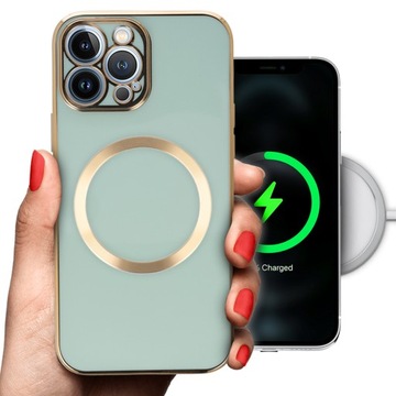 ETUI JOLESS MAGSAFE GOLD do IPHONE 13 PRO MIĘTOWY