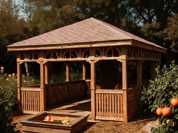 Беседка 11 4х6 ДЕРЕВЯННАЯ СОСНОВЫЙ САД ПРОИЗВОДИТЕЛЬ