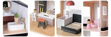 NOWOCZESNY DUŻY DREWNIANY DOMEK DLA LALEK MODERN LOFT WILLA DLA DZIECI