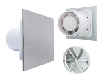 WENTYLATOR ŁAZIENKOWY FI100 HIGROSTAT I TIMER CICHY ALUMINIUM GRATIS ZAWÓR