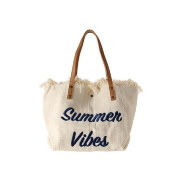 TORBA PLAŻOWA BOHO Z frędzlami jasny krem