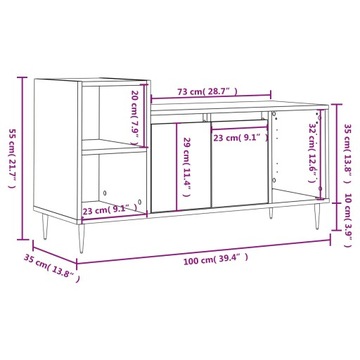 vidaXL Тумба под ТВ Дуб Коричневый 100x35x55 см