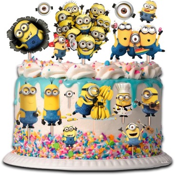 TOPPER MINIONKI NA TORT BABECZKI POSTACI 15 sztuk
