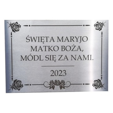 TABLICA Z MODLITWĄ NA GRÓB ZE STALI NIERDZEWNEJ A4