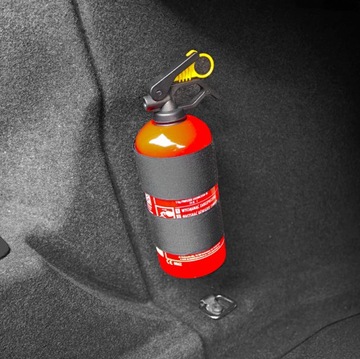 АВТОМОБИЛЬНЫЙ ОГНЕТУШИТЕЛЬ 1 КГ ВС, КРЕПЛЕНИЕ РУЧКИ НА ВЕЛКРО К БАГАЖНИКУ