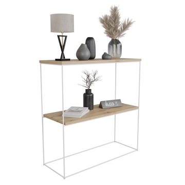 Nowoczesna Konsola Podwójna Przedpokój Loft 80x30x80 Biała+Dąb Artisan
