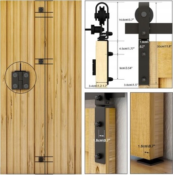 Комплект аксессуаров для раздвижных дверей BONIKLUBA 102CM/3.3FT, черный