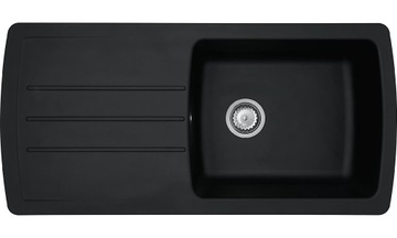 Zlewozmywak 1 komorowy Liquida ZEN100BL Kompozytowy Czarny 1033x500mm