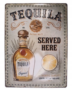 ЗДЕСЬ ТЕКИЛА ПОДАЕТСЯ вывеска, постер, металлический стержень, 30х40