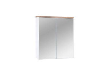 Szafka Łazienkowa z Lustrem Wisząca 3 Półki 70 x 60 x 20 CM Biel Alpejska