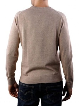Tommy Hilfinger wełniany brązowy sweter XXL
