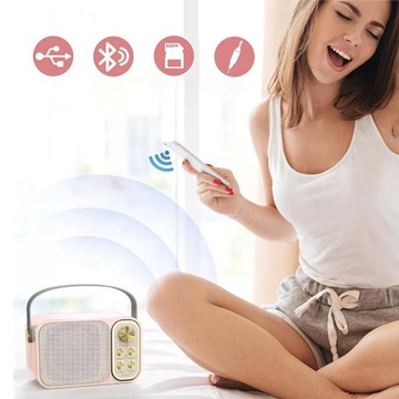 БЕСПРОВОДНОЙ НАБОР ДЛЯ КАРАОКЕ, ДИНАМИК BLUETOOTH + 2 микрофона