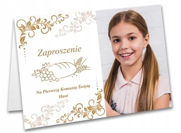 ZAPROSZENIA KOMUNIJNE komunię ze zdjęciem KREATOR kopertta gratis