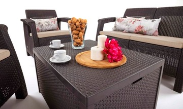Садовая мебель из техноротанга Corfu BOX Allibert