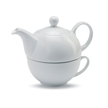 Czajniczek Zestaw do herbaty dzbanek 400 ml + biała ceramiczna filiżanka