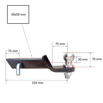 Фаркоп 50x50 мм QUAD ATV UTV сцепное устройство + 30 мм для Can-Am Maverick Trail