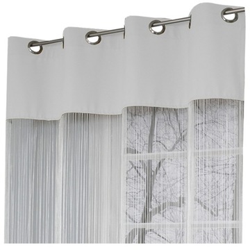 FIRANY MAKARONY na przelotki 150x250 wys makaron BIAŁY tkanina biały